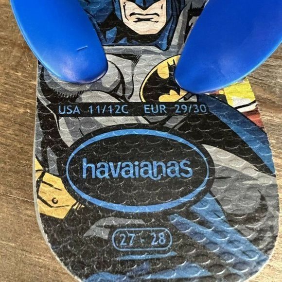 Kids Childrens Havaianas DC Comics Justice League‎ Sandals Flip Flops Size 11 12 - Picture 6 of 6